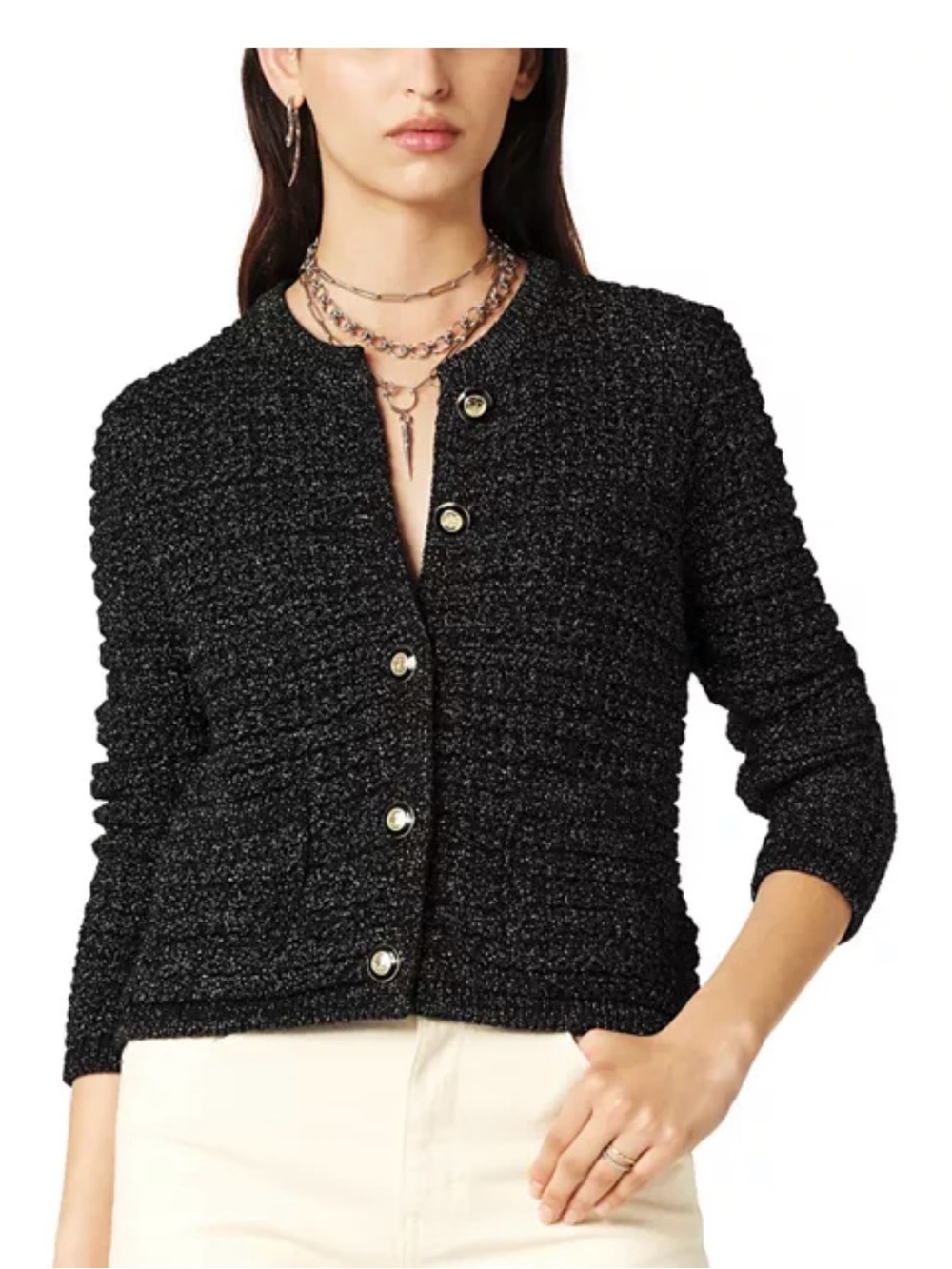Ba&sh Gaston Cardigan - Black shimmer